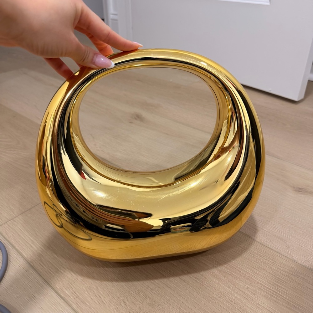 Gold Acrylic Moon Bag Clutch